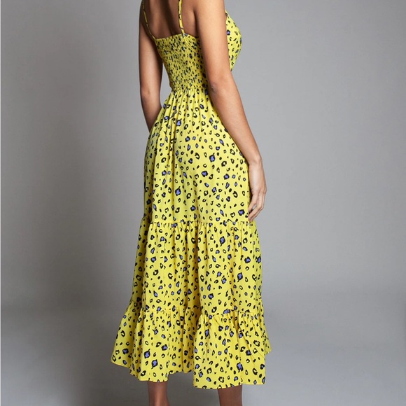 Jade Sky Yellow Black Leopard Animal Print Maxi Dress (Size M) - Picture 2 of 11